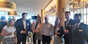 Jackie Watson(FCM), Brett McVeigh (CTM), Eve Lawrence (Haka Tours), Andy Jack (FCM), Sarah Bennett (Corporate Traveller), Scott Thomson (Hilton Auckland), Vikas Yadav (Hilton New Zealand)